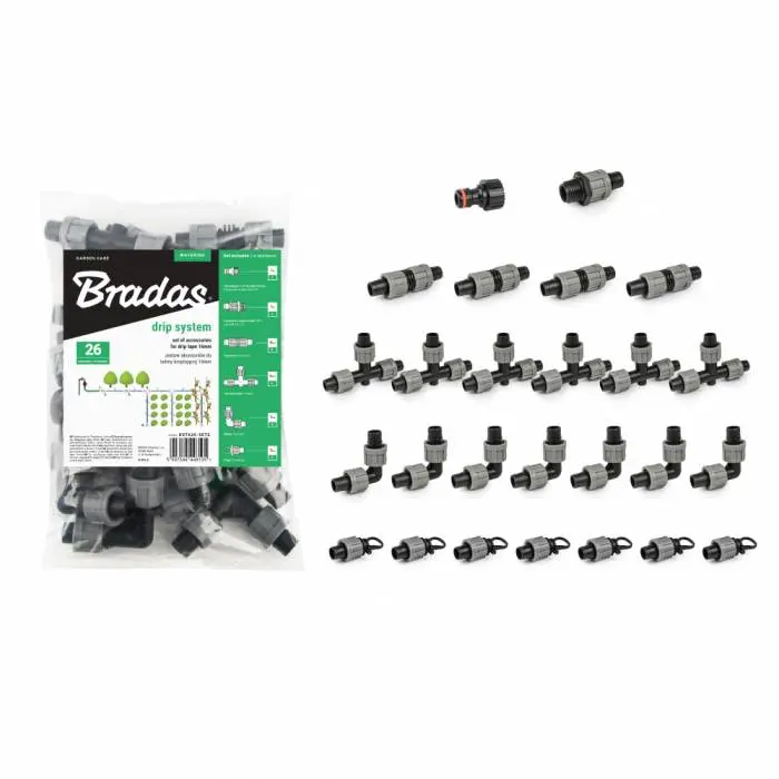 Set accesorii pentru bandă de picurare 16mm - 26 buc