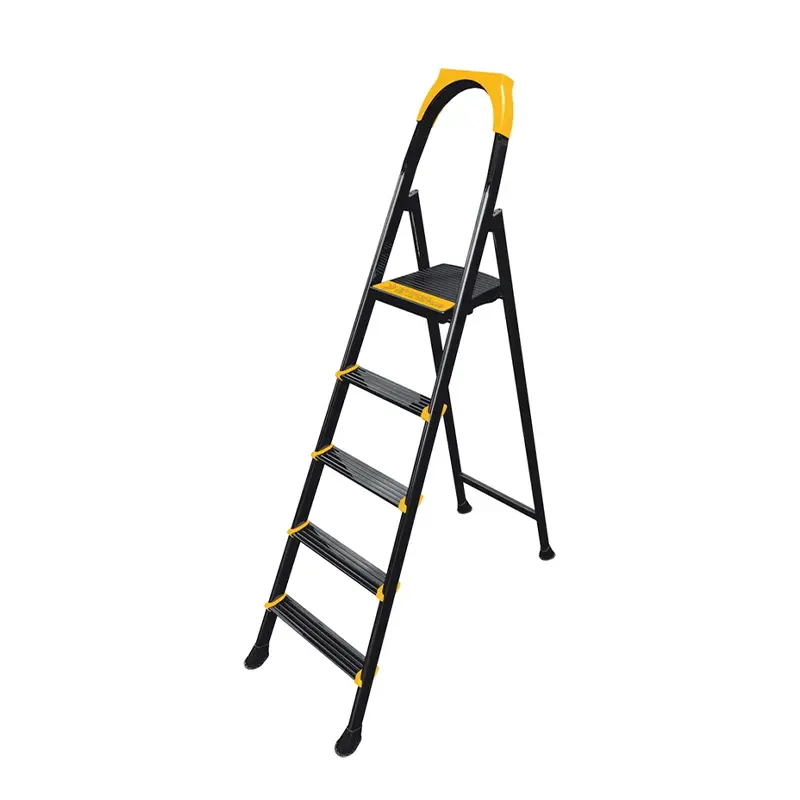 Scara din otel vopsit negru 4+1 trepte, model LEO, EUROSTEP 