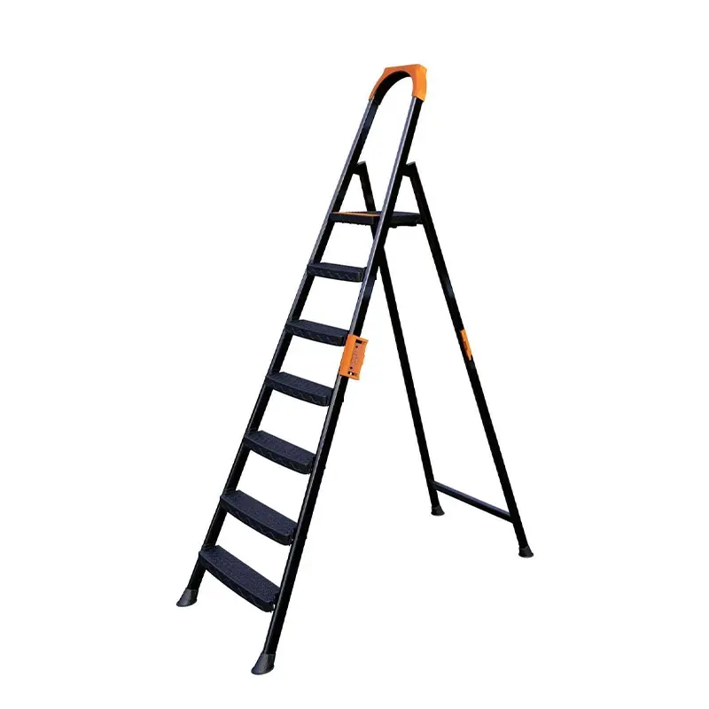 Scara din otel vopsit negru 6+1 trepte, model LEO, EUROSTEP 