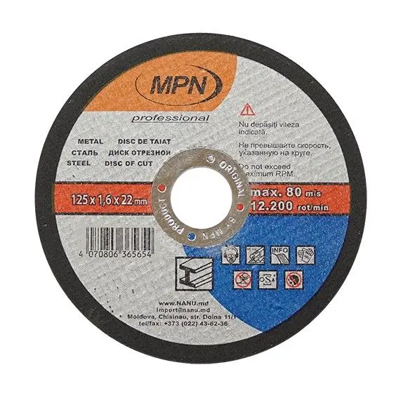 Disc 125x1,6x22mm de debitare p/u metal