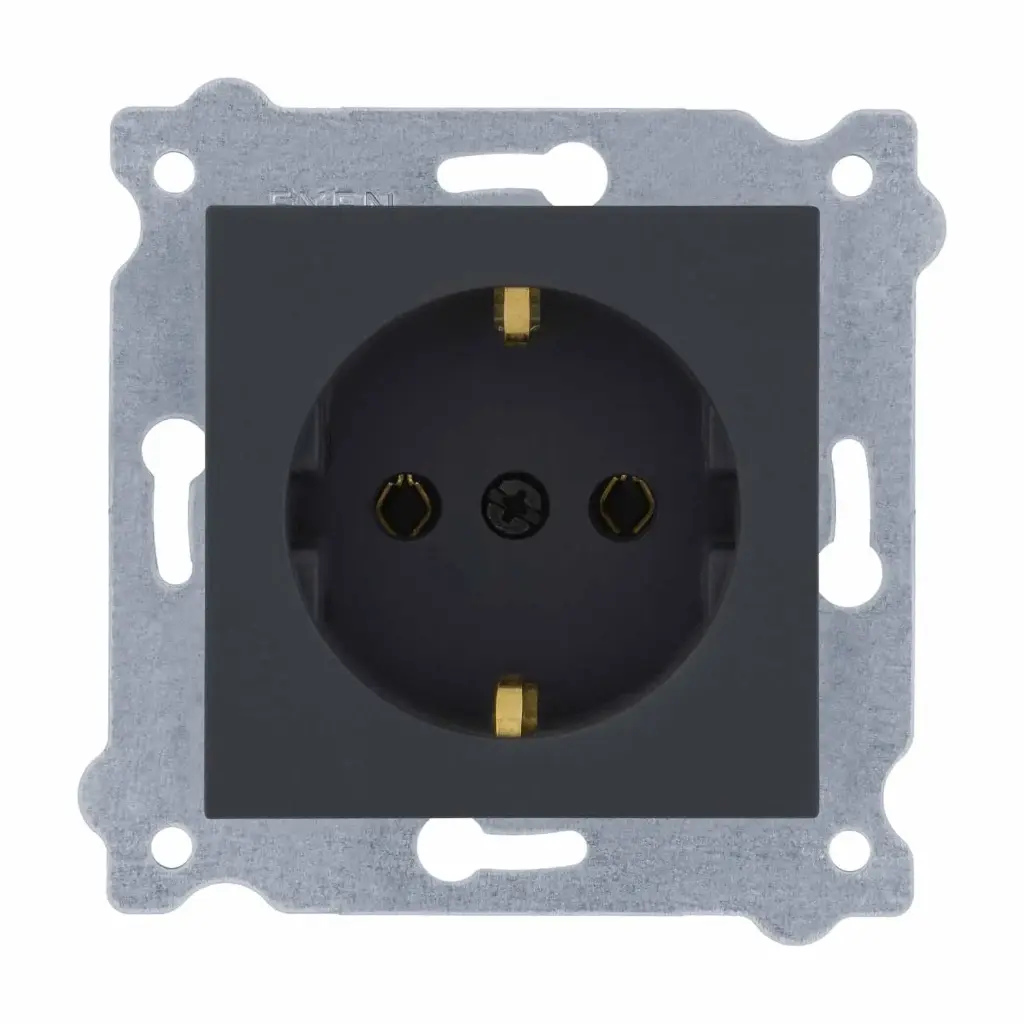 Priza cu impamantare 16A surub, fum, ODAK EXEN