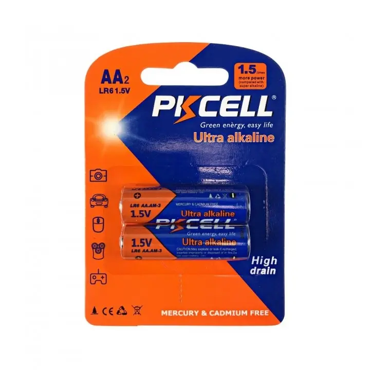 [24173 Nanu M.] Baterii , AA, 1.5V, blister, 2 buc, PKCELL Ultra Alkaline