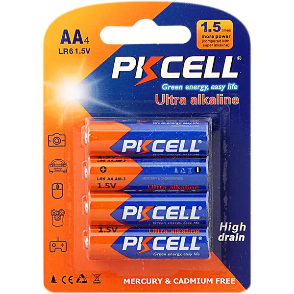 [24175 Nanu M.] Baterii , AA, 1.5V, 4 buc, PKCELL Ultra Alkaline, LR6, 