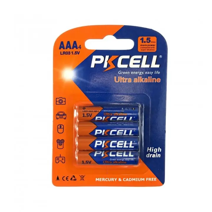[24180 Nanu M.] Baterii , AAA, 1.5V, blister, 4 buc, PKCELL Ultra Alkaline, LR03