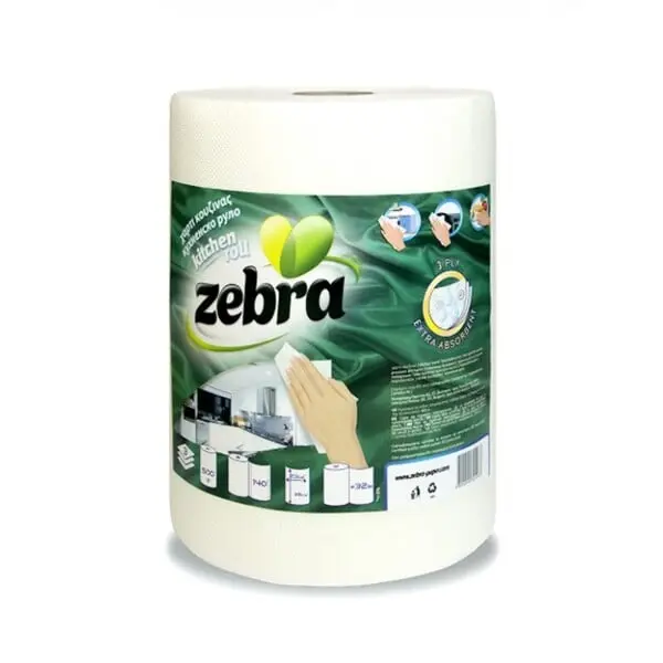 Prosop zebra Green 300 gr 2 str 1 rol-150 file