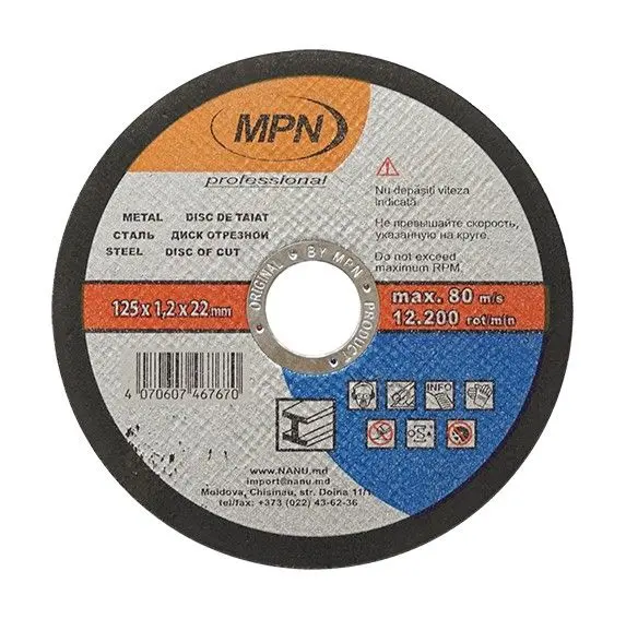 Disc 125x2,0x22mm de debitare p/u metal