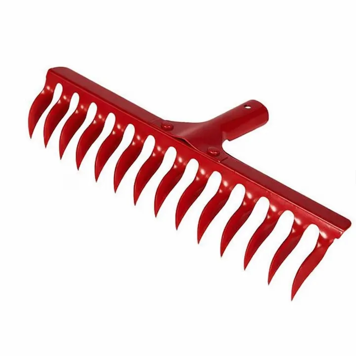 Grebla 14 dinti, fara coada din metal roșie