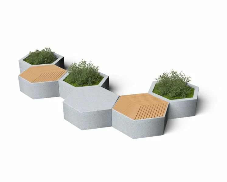 Banca/jardiniera (Cascade)modulara din beton armată. Dimensiuni:300x d.290 mm Greutate:60 kg