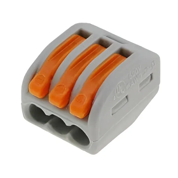 [Cod 77124] Clema cu strangere deschisa, 3 poli, 0,14 - 4,0 mm2, 32A, Cupra