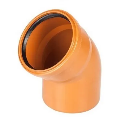 Cot PP pentru canalizare Aquer. d 110 mm. 45 grade. Oranj.
