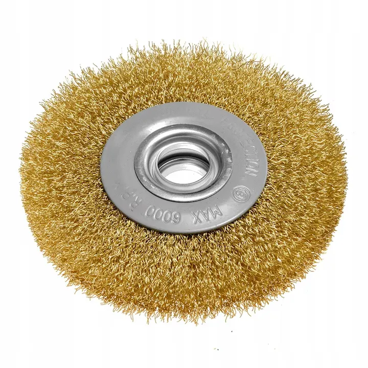 perie de sirma ondulată alămită tip disc 150 mm