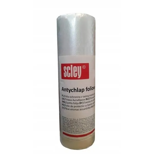 Folie protectie cu banda de mascare, 90 cm × 20 m, serie-66, Scley