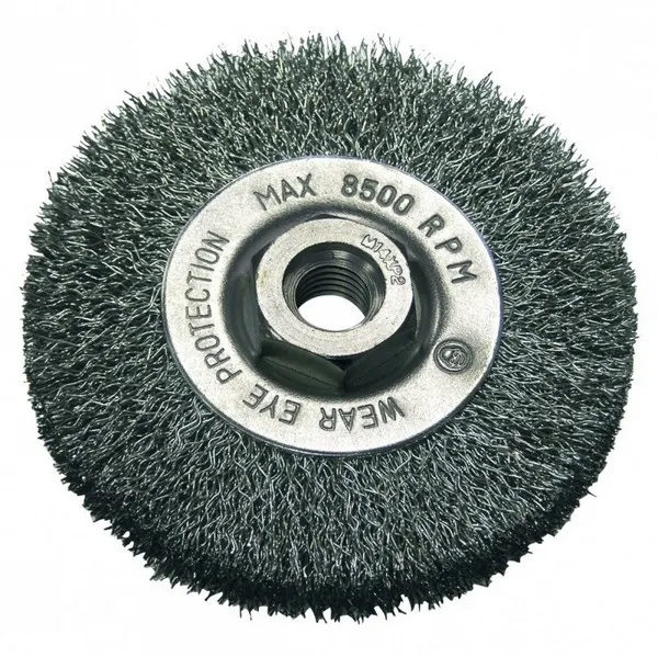 Perie-disc din sarma ondulata pentru polizor unghiular Proline. d 115 mm.
