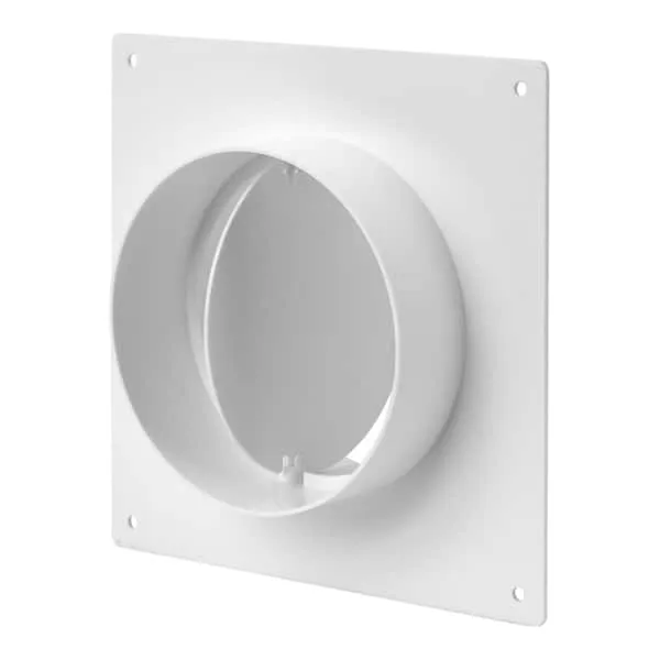 [Cod 7502762] Conector cu clapeta antiretur rotund si placa de acoperire AFV100 Europlast. D 100 mm. PVC. Alb