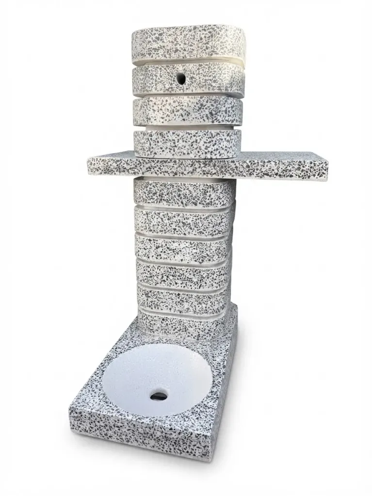 Cismea din Piatra cu mramor H-1.30m   (Dalmatin) (rotundă )
