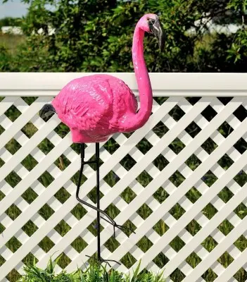 Flamingo pe picior metalic (mare)