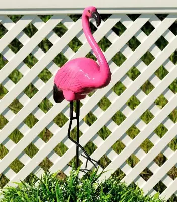 Flamingo pe picior metalic (mic)