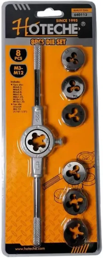 Set de tubulare, bite, duze Hoteche  Set 8 matrițe de filetare M3-M12