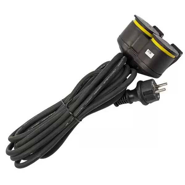 213221 Prelungitor electric_3х1,5mm 5m cu impamantare, 2 prize, IP44