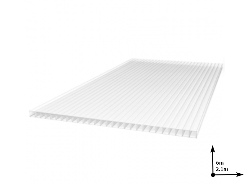 Policarbonat Bauglas 8 mm Transparent 6 m*2.1 m Euro