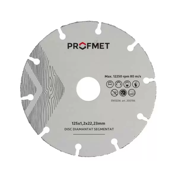 200706 Disc diamantat_segmentat_125x1,2x22,23mm pentru lemn Profmet