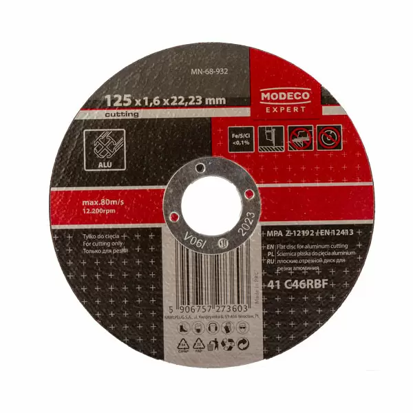 191001 Disc 115x1,6x22mm p/u taiat aluminiu MN-68-931