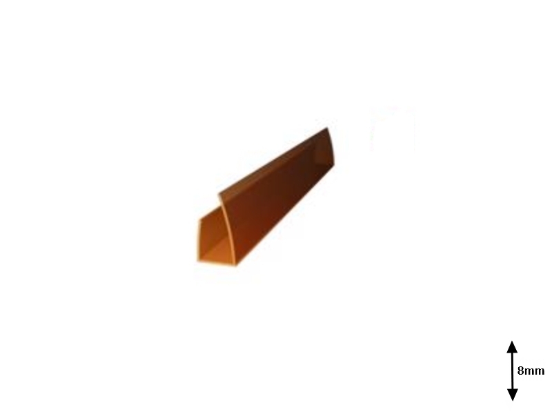 Profil U 4mm lateral 2.1 m Bronz