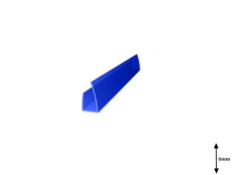 Profil U 6mm lateral 2.1 m Albastru