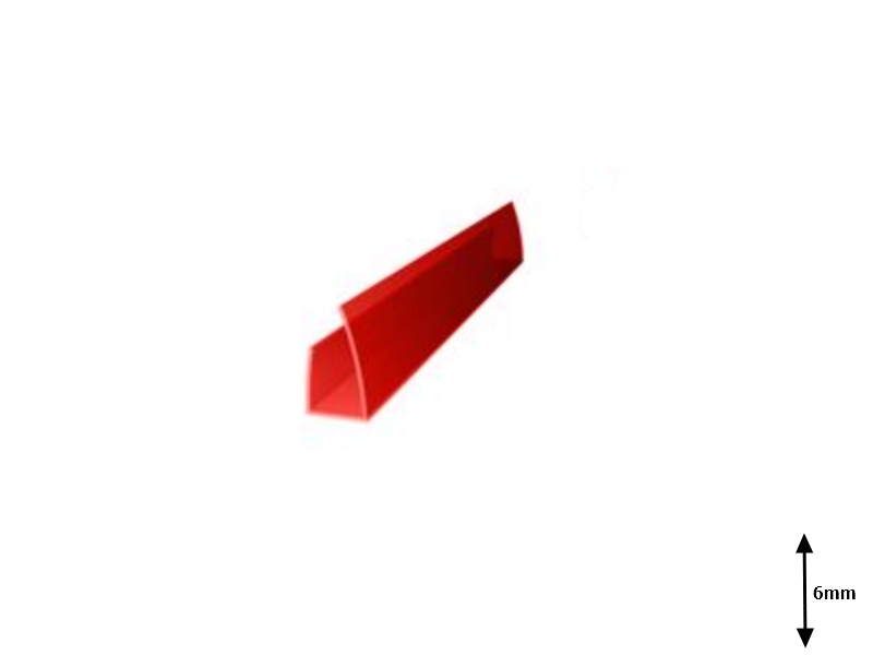 Profil U 6mm lateral 2.1 m Rosu
