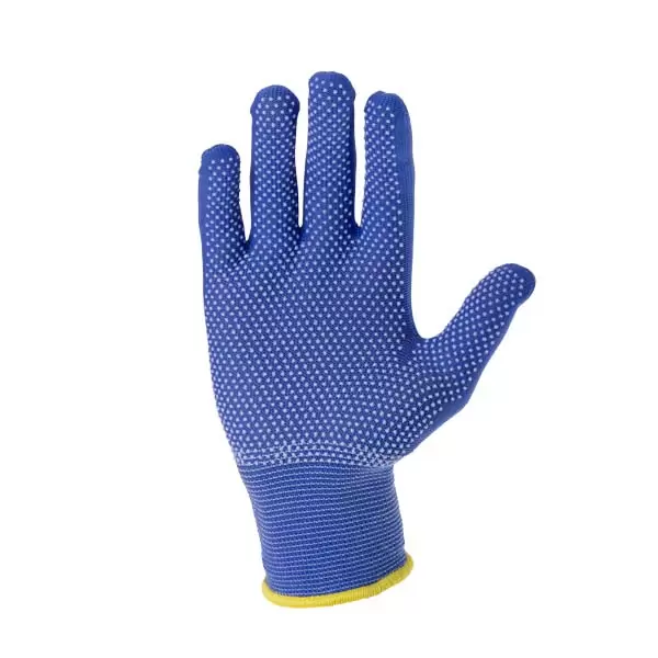 373106 Manusi din poliester albastre cu puncte albe din PVC 8" (M) Profmet