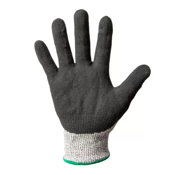 Manusi din poliester, acoperire nitril negru, turnare incompleta, rezistent la tăiere 11" (XL)