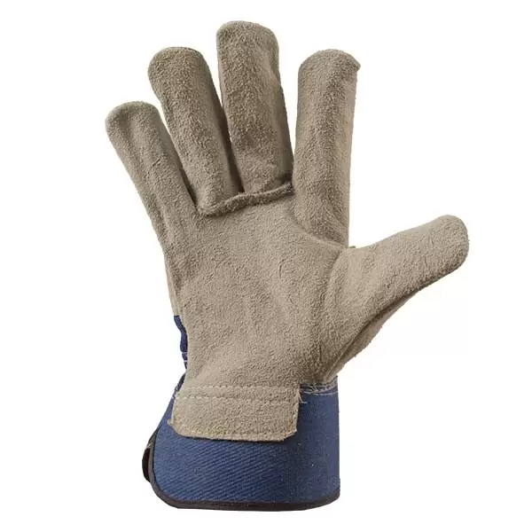 Manusi p/u sudura din piele spalt albe cu insertii albastre 10 "(L)