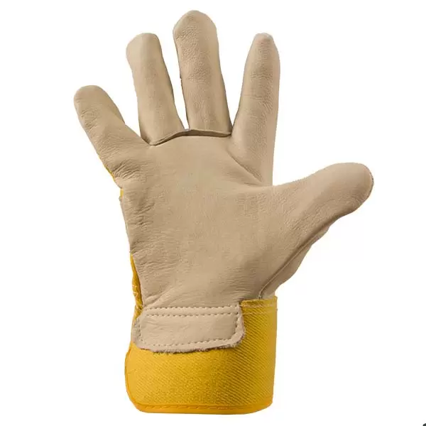 Manusi p/u sudura din piele albe cu insertii galbene 10 "(L) 
