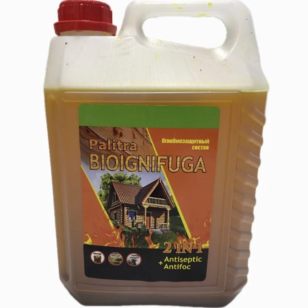 Impregnant pentru lemn ignifug  (огнебиозащита) 2 în 1 Palitra 10 l