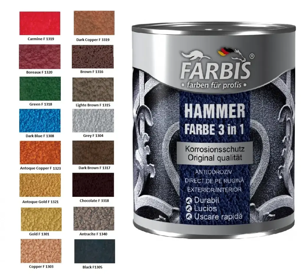 Farbis super emal negru 2,5L, 3in1
