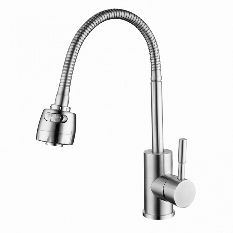 Baterie pentru bucătărie  IN-H3008F din inox cu gât flexibil