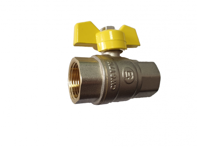 Robinet cu bilă pentru apă 1/2" F-F (mâner galben) LB PN40