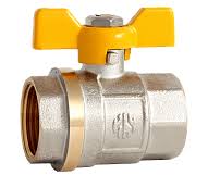 Robinet cu bilă pentru apă 3/4" F-F (mâner galben)