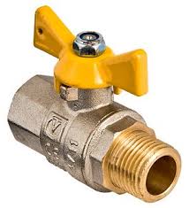 Robinet cu bilă pentru apă 3/4" F-M (mâner galben)