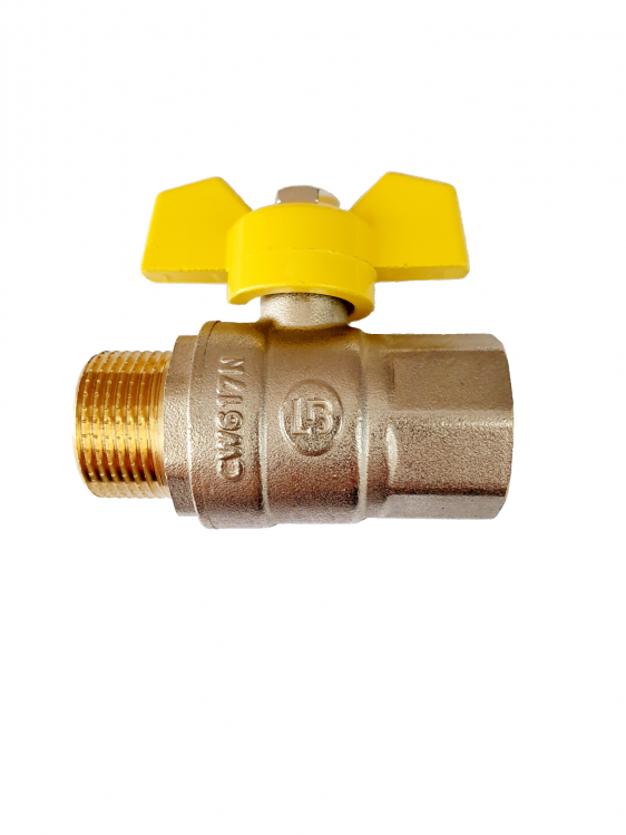 Robinet cu bilă pentru apă 3/4" F-M (mâner galben) LB PN40