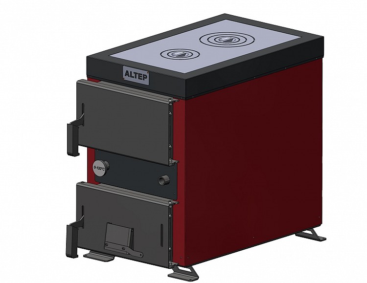 Cazan pe combustibil solid GREOMAX IGNIS 12KW cu plită