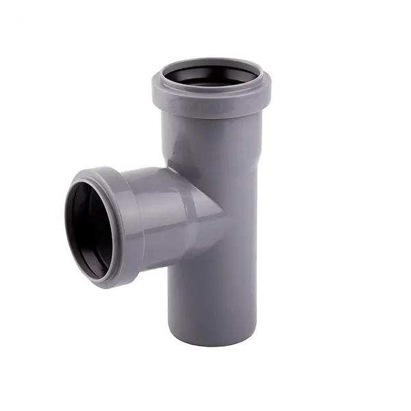 Teu PVC canalizare, Ø50x50/90°, gri,