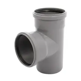 Teu PP canalizare, Ø110x110/90°, gri, Aquer