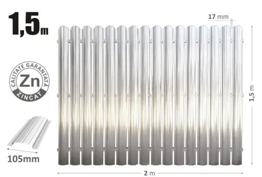 Gard  CS Н-1.5м L-2.0м (20st) din ştachet metalic