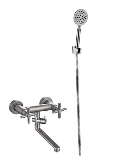 Baterie pentru cadă IN-H7044-1 din inox cu mânere în cruce