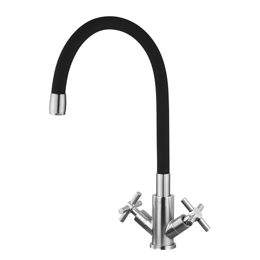 Baterie pentru bucătărie din inox cu gât flexibil