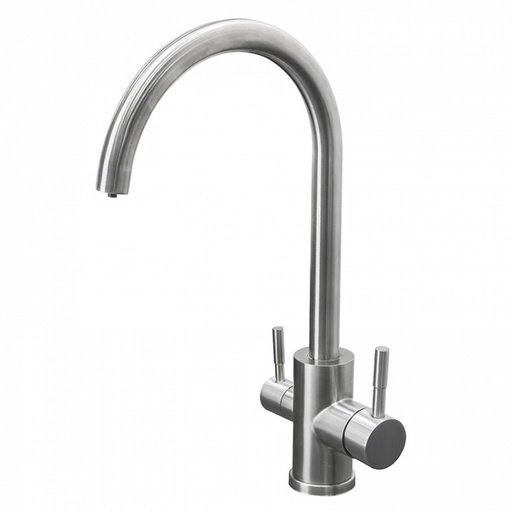 Baterie pentru bucătărie din inox cu ieșire pentru filtru de apă potabilă