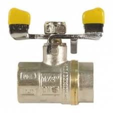 Robinet cu bilă pentru apă 1/2" F-F (mâner galben)