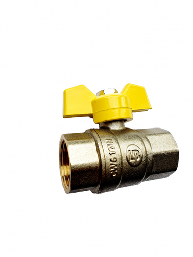 Robinet cu bilă pentru apă 3/4" F-F (mâner galben) LB PN40