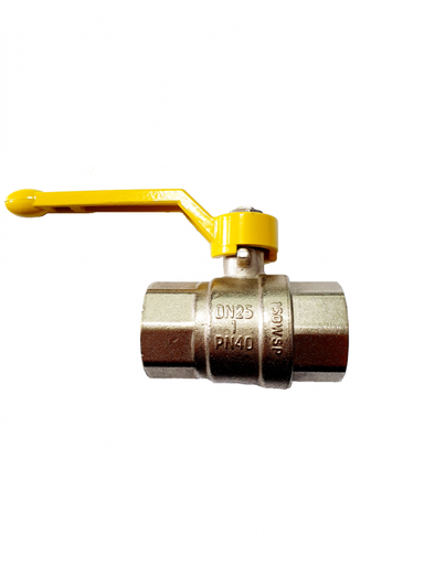 Robinet cu bilă pentru apă 1" F-F (mâner galben) LB PN40